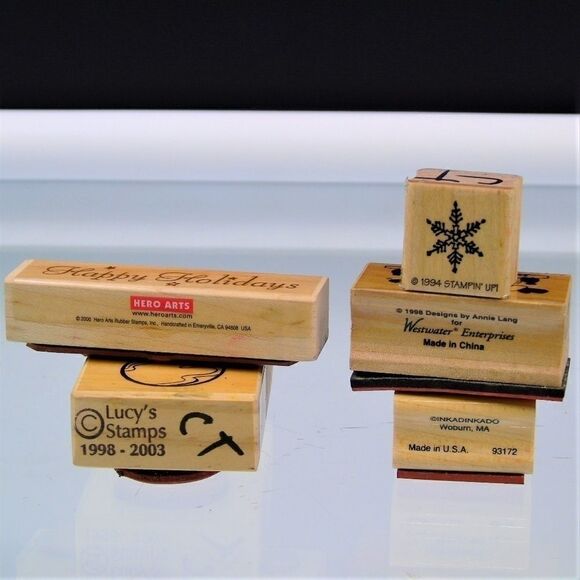 Lot Of 5 Christmas Rubber Stamps - Picture 3 of 5